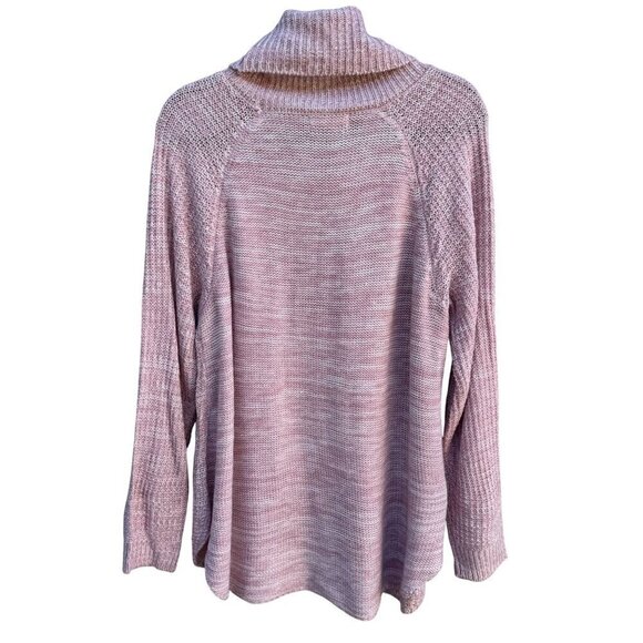 Its Our Time Womens Pink Cowl Neck Waffle Knit Long Sleeve Tunic Sweater New XXL - Picture 7 of 10